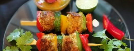 куриный шашлычок по-карибски с манговой сальсой. Шаг 8