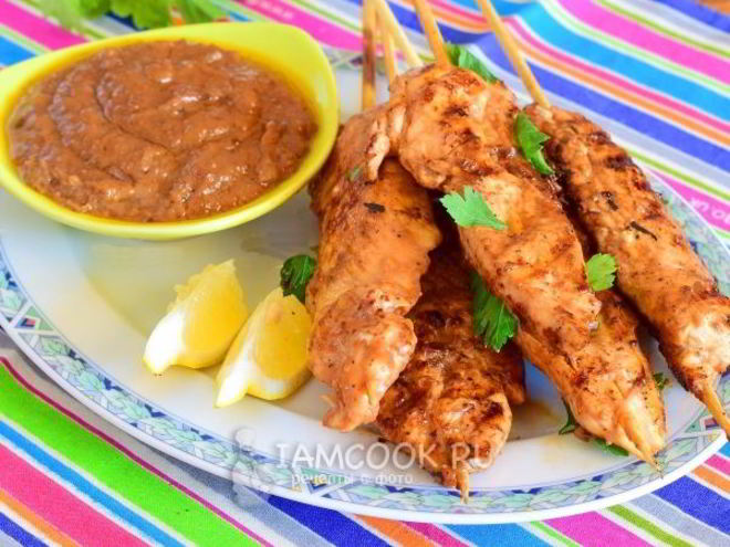 Рецепт куриных шашлычков сатай