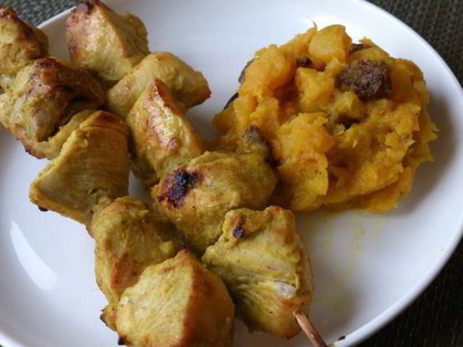 Рецепт шашлычков из куриной грудки в индийском стиле