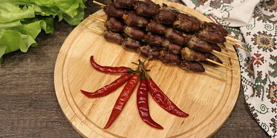 Шашлычки из куриных сердечек