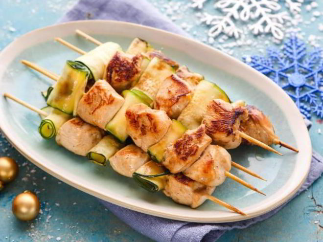 Рецепт шашлычков из курицы с цукини