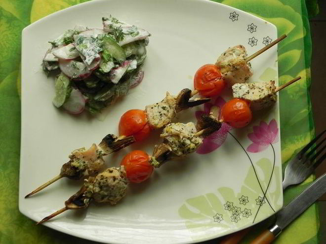 Рецепт шашлычков из курицы