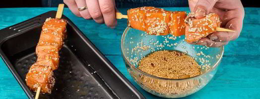 шашлычки из лосося в медовом маринаде. Шаг 5