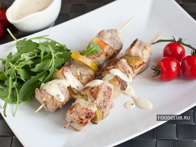 Рецепт шашлычков из свиной вырезки с грушами