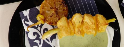 шашлычок из куриного филе с кокосовым супом. Шаг 5