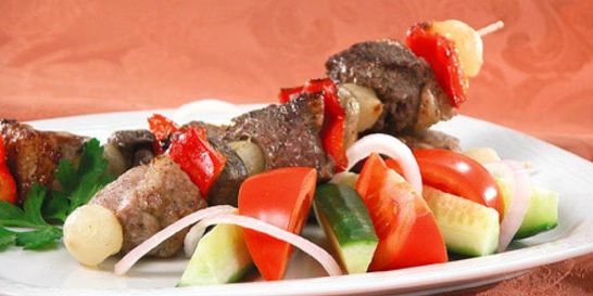 Шашлык из баранины с грибами
