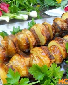 Шашлык из картошки с салом