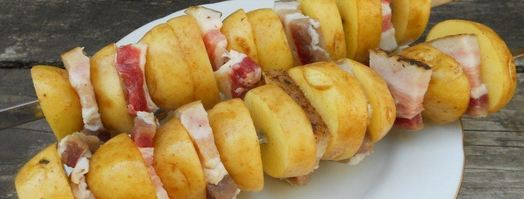 шашлык из картошки с салом. Шаг 3