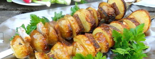 шашлык из картошки с салом. Шаг 5