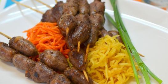 Шашлык из куриных сердечек