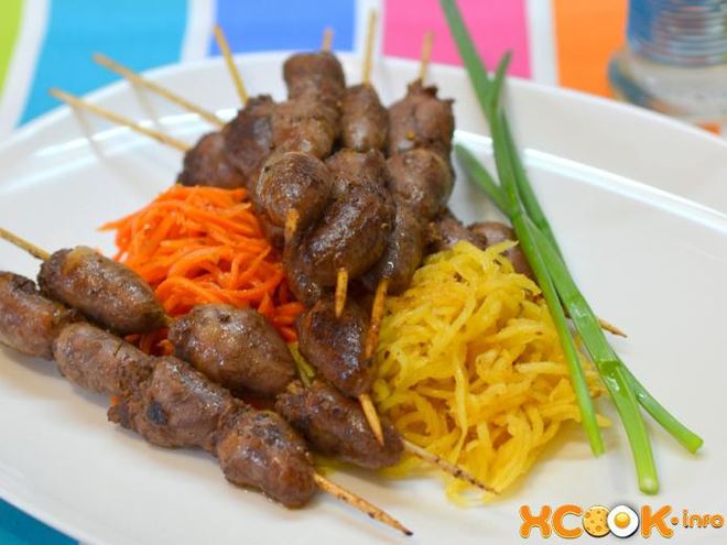 Рецепт шашлыка из куриных сердечек