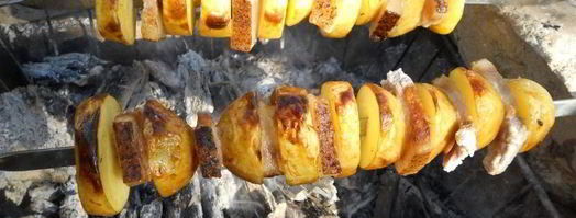 шашлык из молодого картофеля и сала. Шаг 5