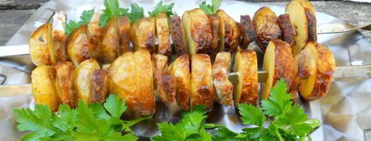 шашлык из молодого картофеля и сала. Шаг 6