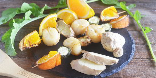 Шашлык из морских гребешков