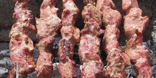 Шашлык из телятины на минеральной воде