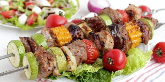 Шашлык с овощами в горчичном маринаде