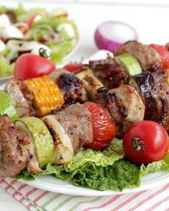 Шашлык с овощами в горчичном маринаде