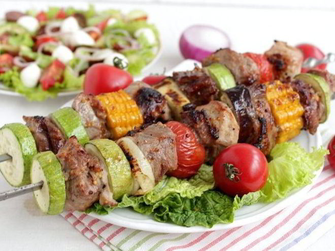 Рецепт шашлыка с овощами в горчичном маринаде
