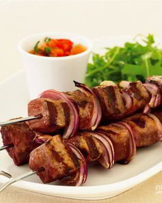 Шашлык с уксусом и луком