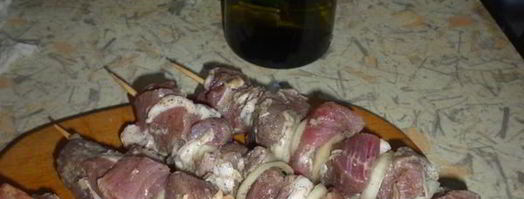 шашлык в белом вине на сковороде. Шаг 3