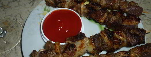 шашлык в белом вине на сковороде. Шаг 5