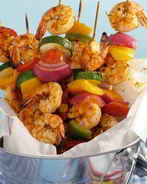 Шашлыки из креветок и цукини в итальянских травах