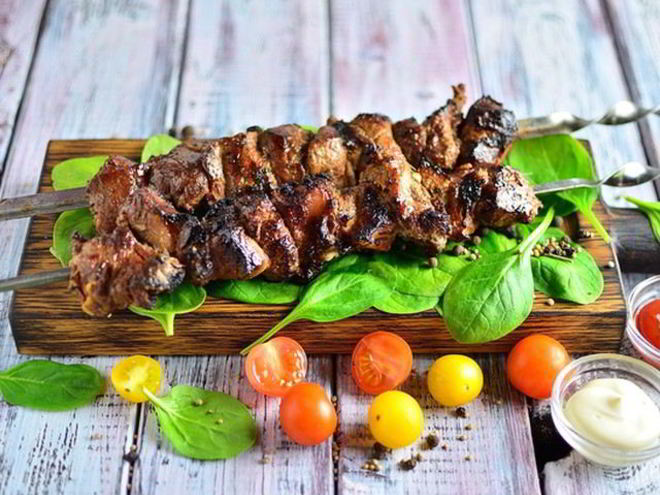 Рецепт свиного шашлыка с щавелем в соевом соусе