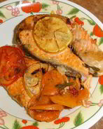 Стейк из семги в духовке