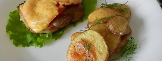 стейк из свиного окорока под сырной шапкой. Шаг 8