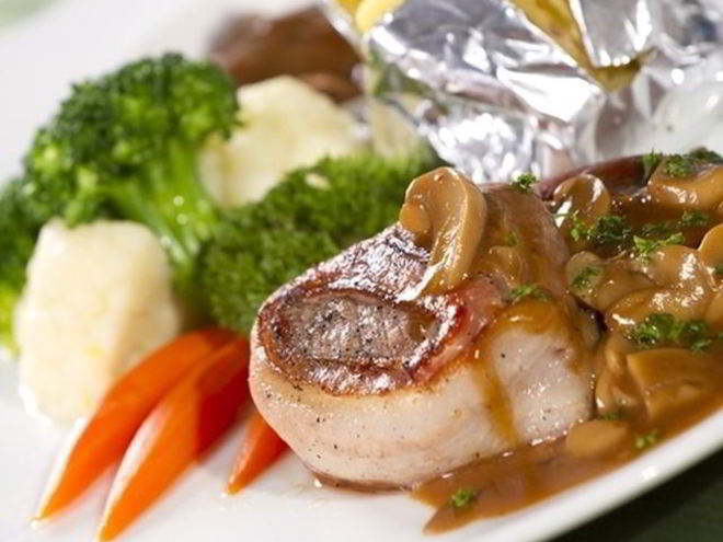 Рецепт стейка с грибным соусом