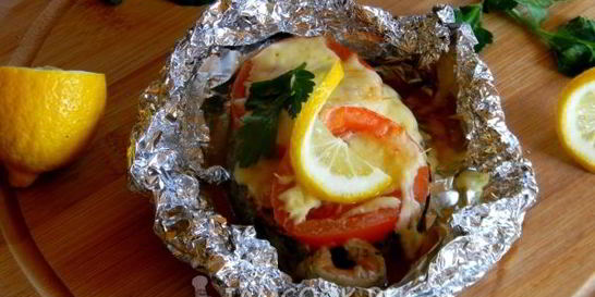 Стейки кеты в духовке