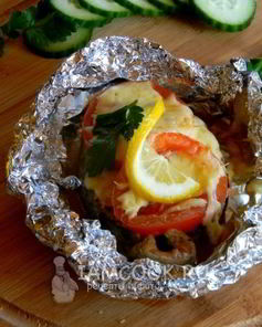 Стейки кеты в духовке