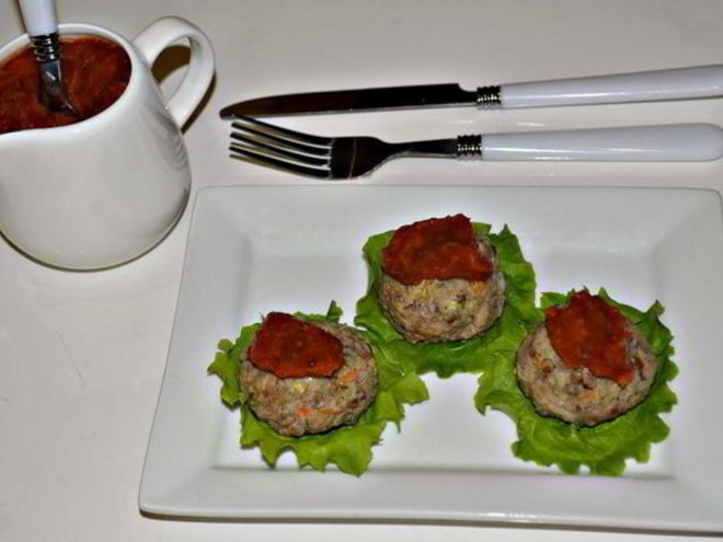 Рецепт паровых тефтелей с гречкой и кабачком