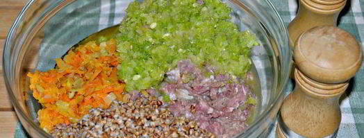 паровые тефтели с гречкой и кабачком. Шаг 2