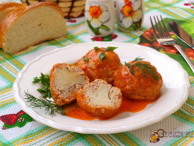 Рецепт тефтелей из индюшиного фарша с цветной капустой