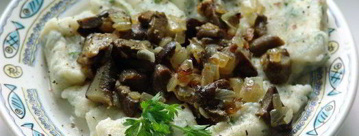 ленивые вареники с заправкой из грибов. Шаг 3