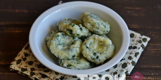 Ленивые вареники со шпинатом