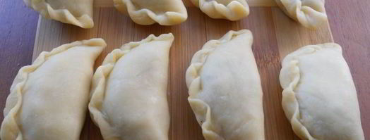 вареники из яичного теста с курицей и баклажанами. Шаг 7