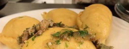 вареники с капустой на пару с зажаркой. Шаг 7