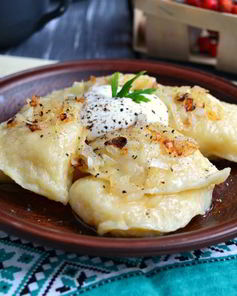 Вареники с картофелем и сыром на пару из творожного теста