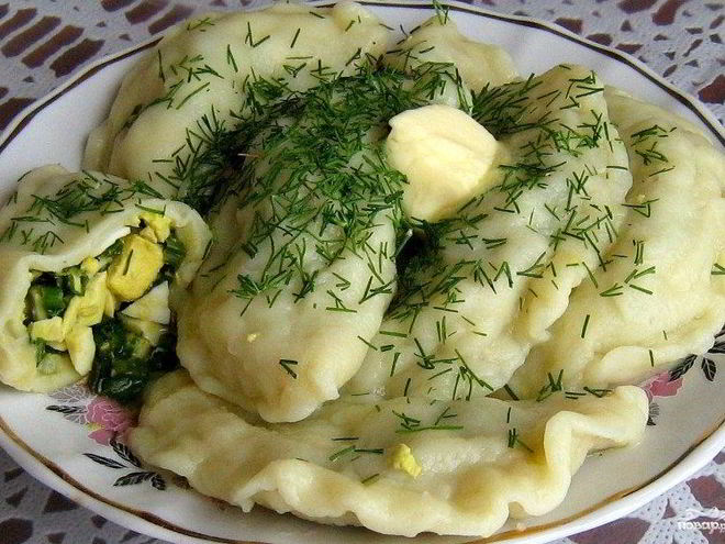 Рецепт вареников с яйцом