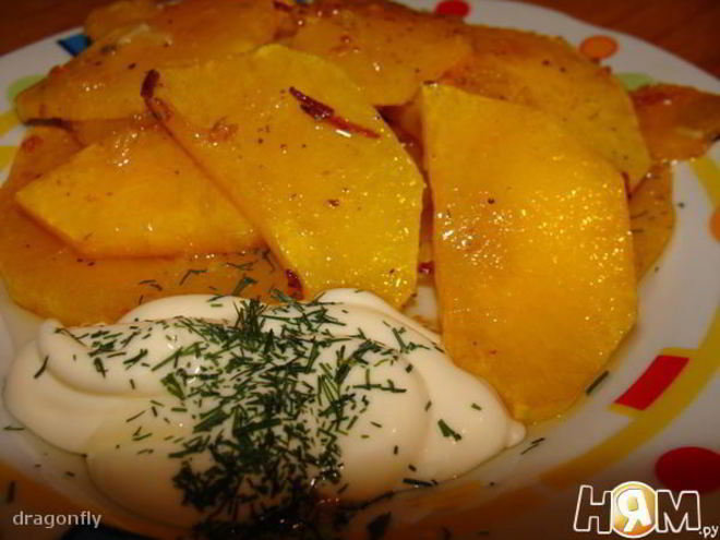 Рецепт золотого гарнира из тыквы