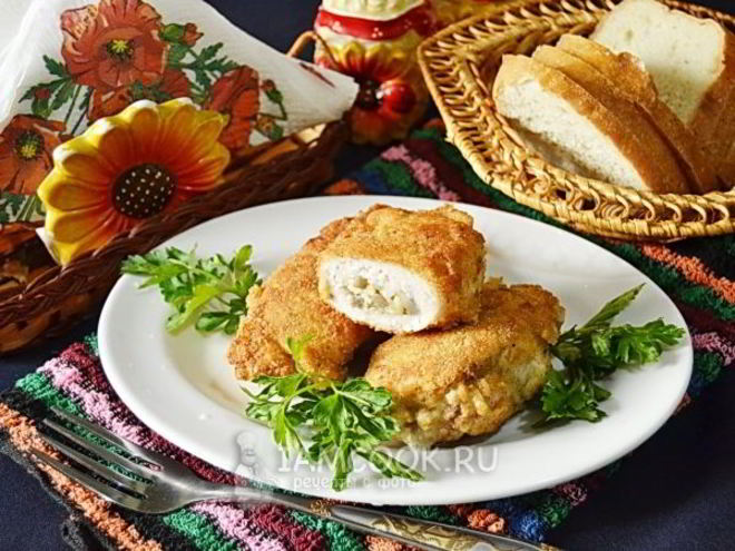 Рецепт куриных зраз с грибами