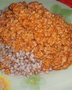 Гречка с фаршем на сковороде