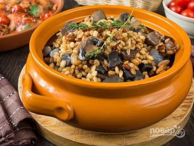 Рецепт перловой каши с грибами