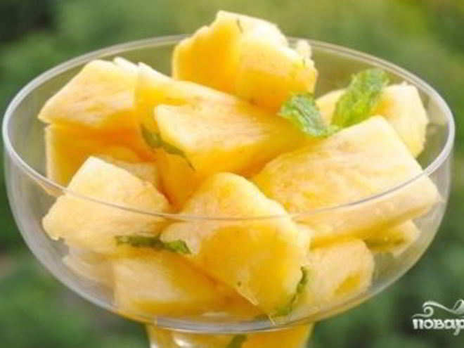 Рецепт ананаса с мятным сиропом