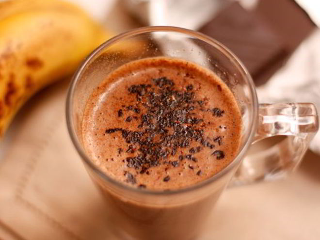 Рецепт горячего бананового коктейля с шоколадом