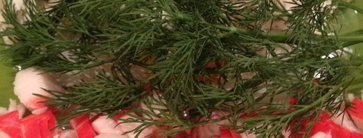 коктейль из креветок, овощей и сыра с голубой плесенью. Шаг 2