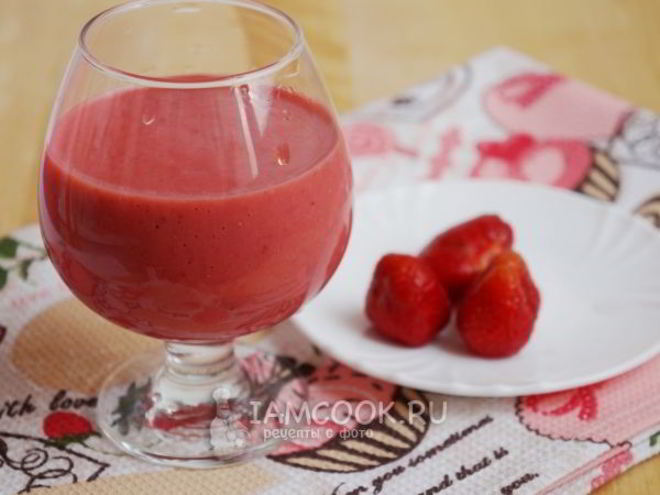 Рецепт коктейля со сливками и клубникой