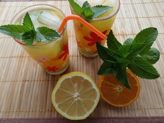 Рецепт мятна-цитрусового напиток освежающий